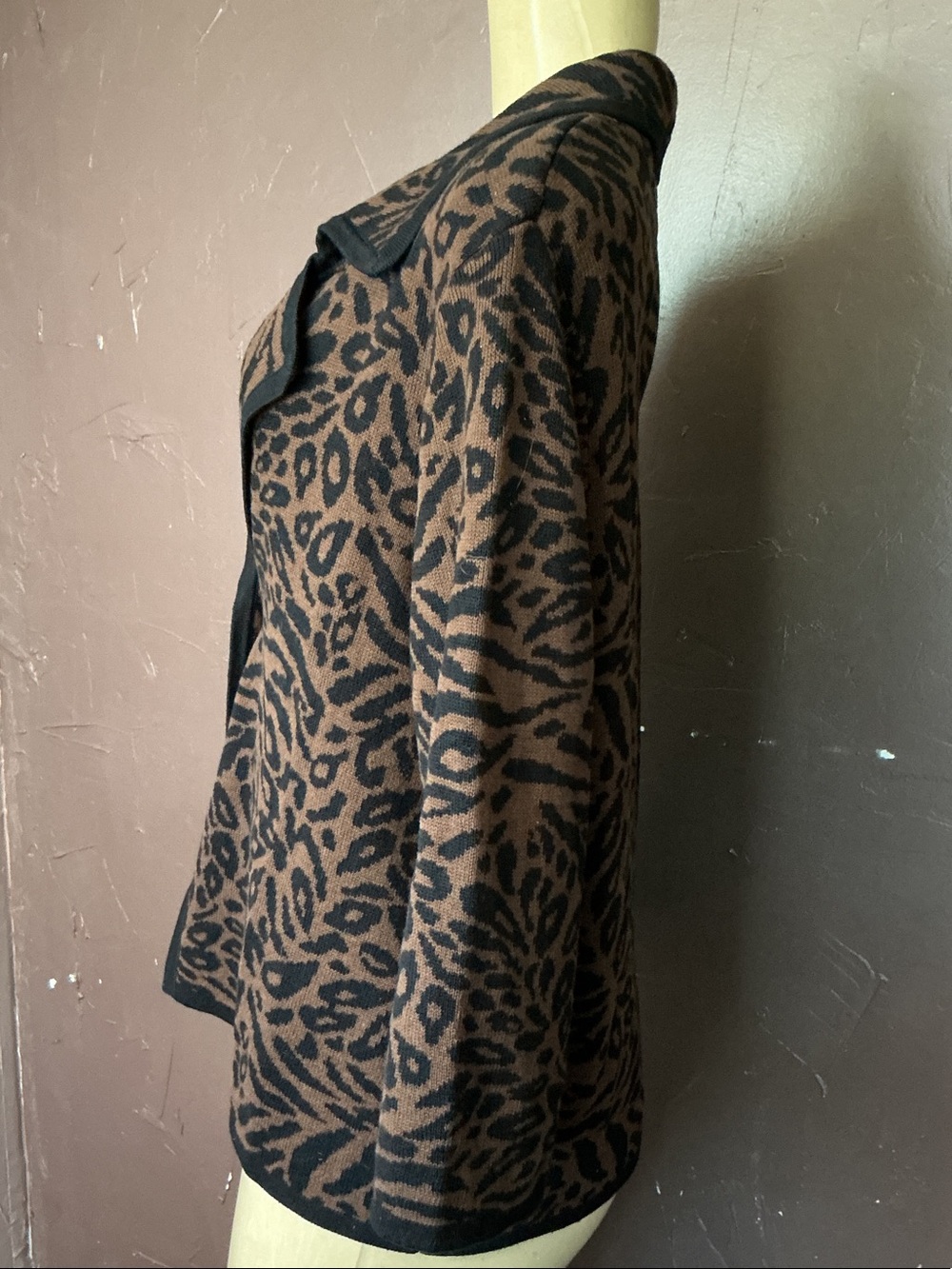Brown and Black Leopard Print Women's Jacket